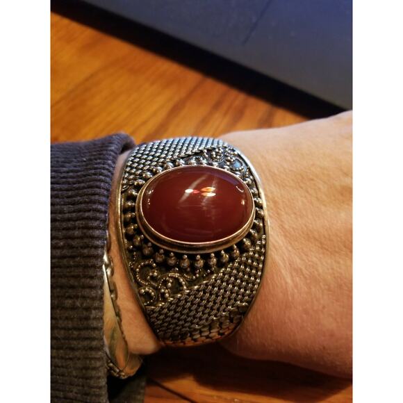 Huge sterling silver and stone bracelet J100321 - Picture 1 of 6